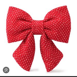 NWOT The Foggy Dog Red with White Dash Lady Bow